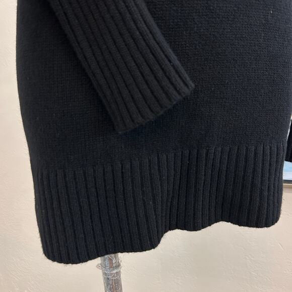 J Crew Cashmere Sweater  Tunic length Black Size med - Picture 3 of 7